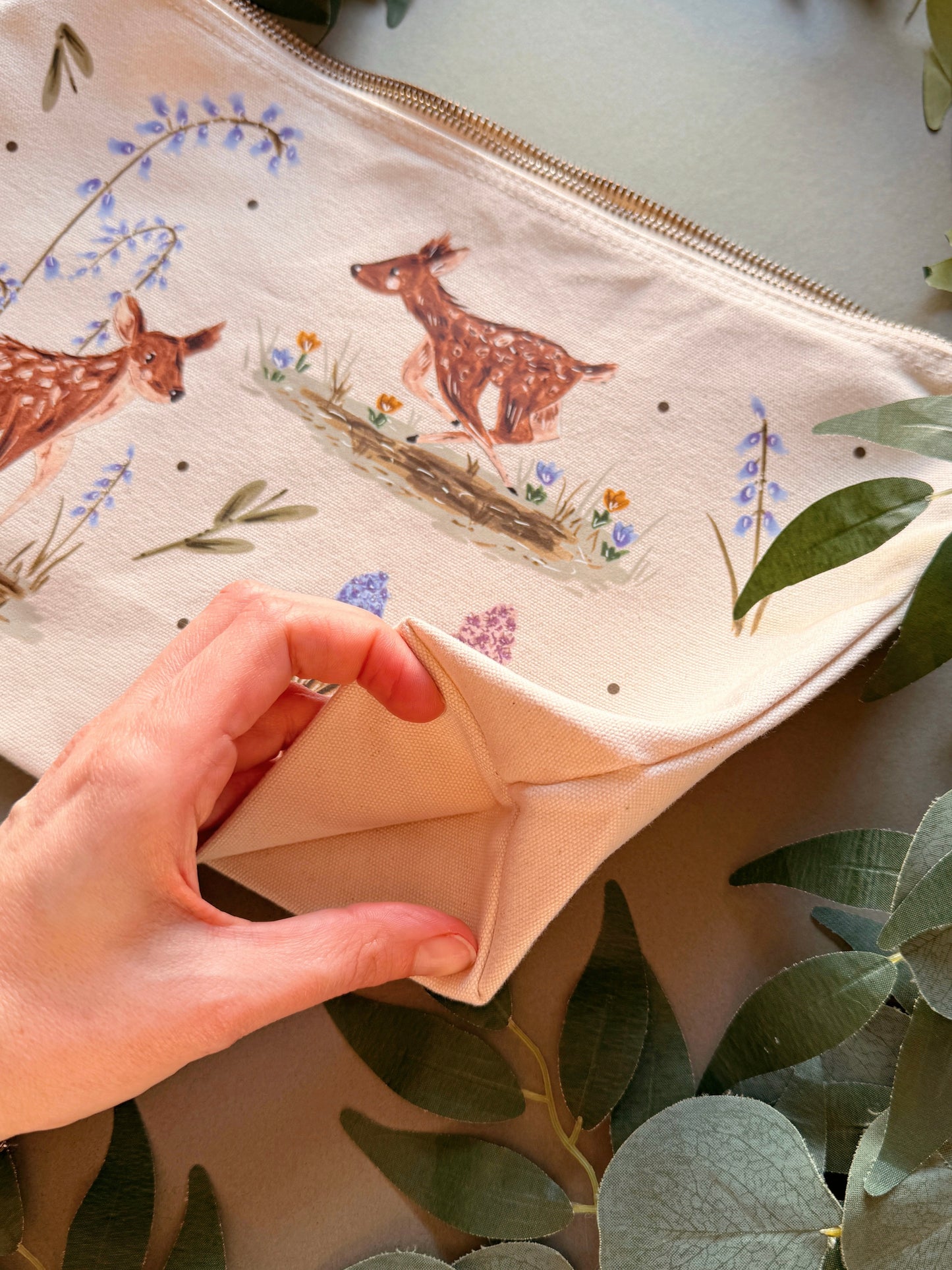Spring Deer Zip Bag