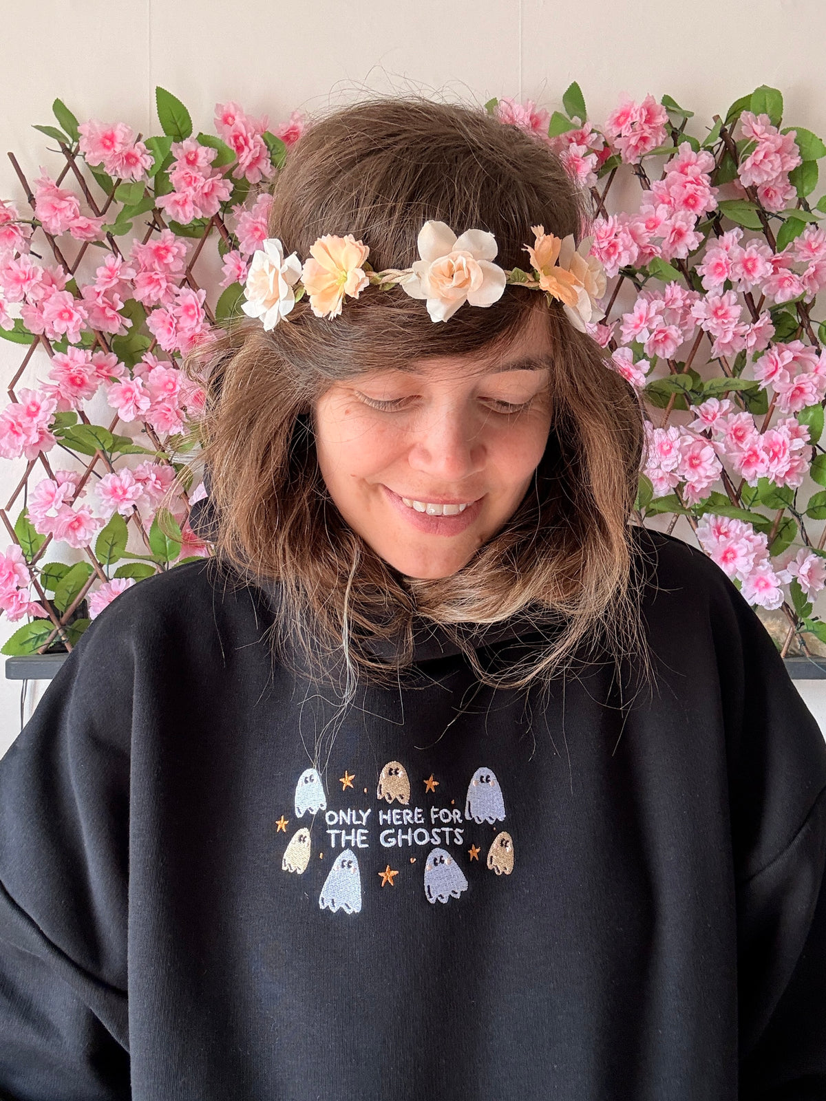 Only Here For The Ghosts Hoodie - Embroidered