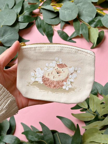 White Sakura Hedgehog Purse