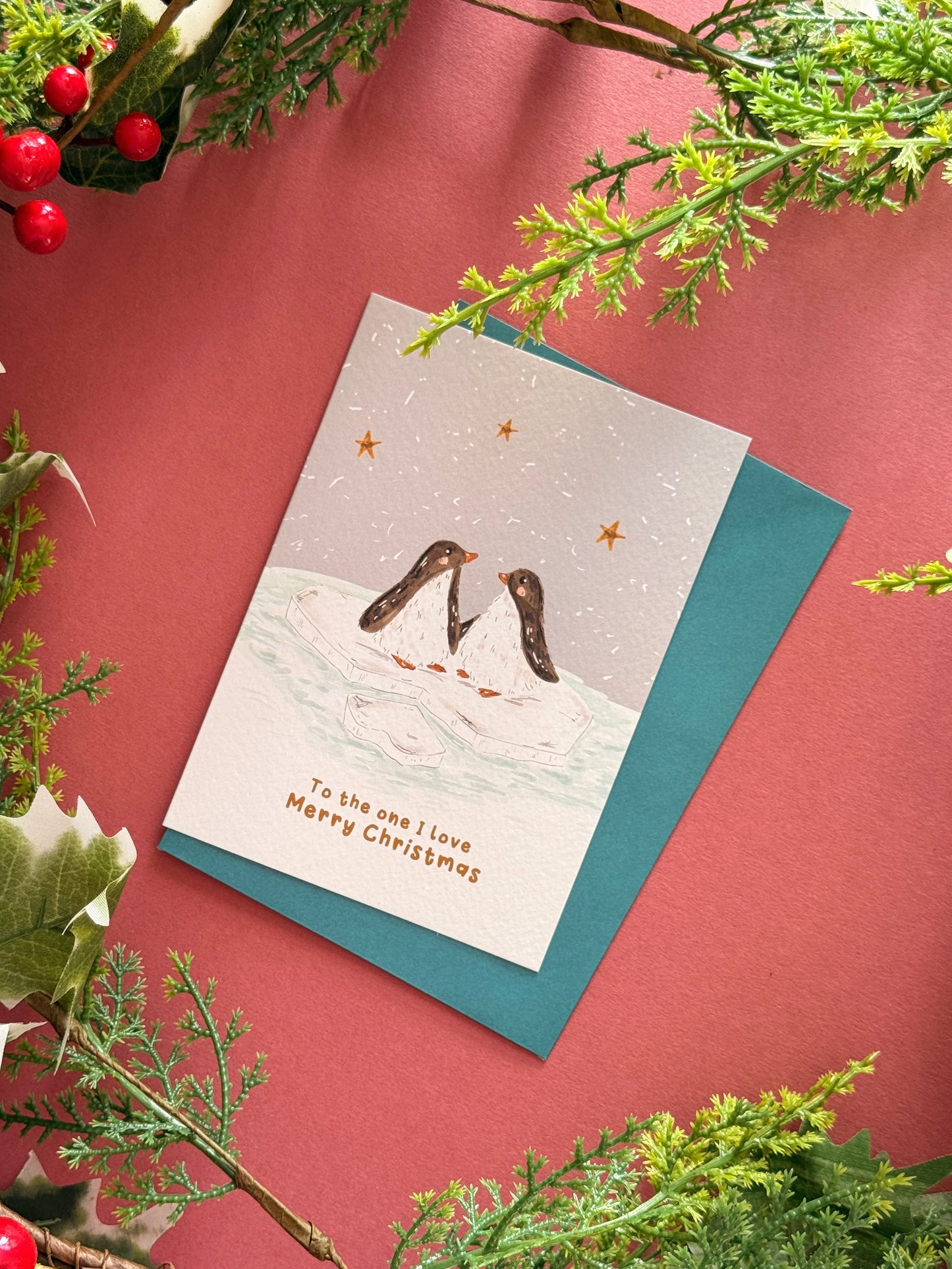 Penguin Couple Christmas Card