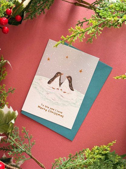 Penguin Couple Christmas Card