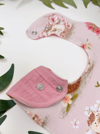 Sakura Hedgehog Bib - Rounded