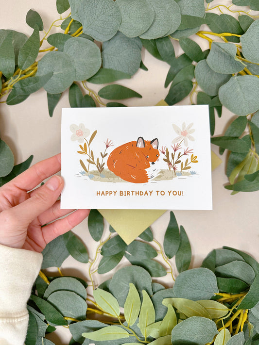 Botanical Fox Birthday Card