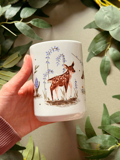 Spring Deer Tall Ceramic Mug