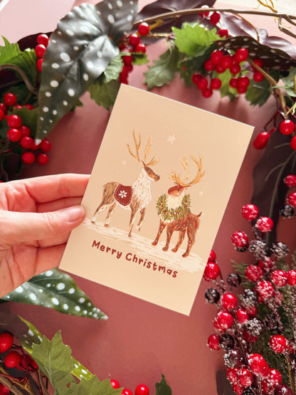 Reindeer Couple Christmas Card