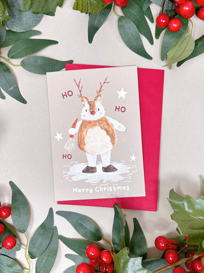 Polar Bear Reindeer Christmas Card