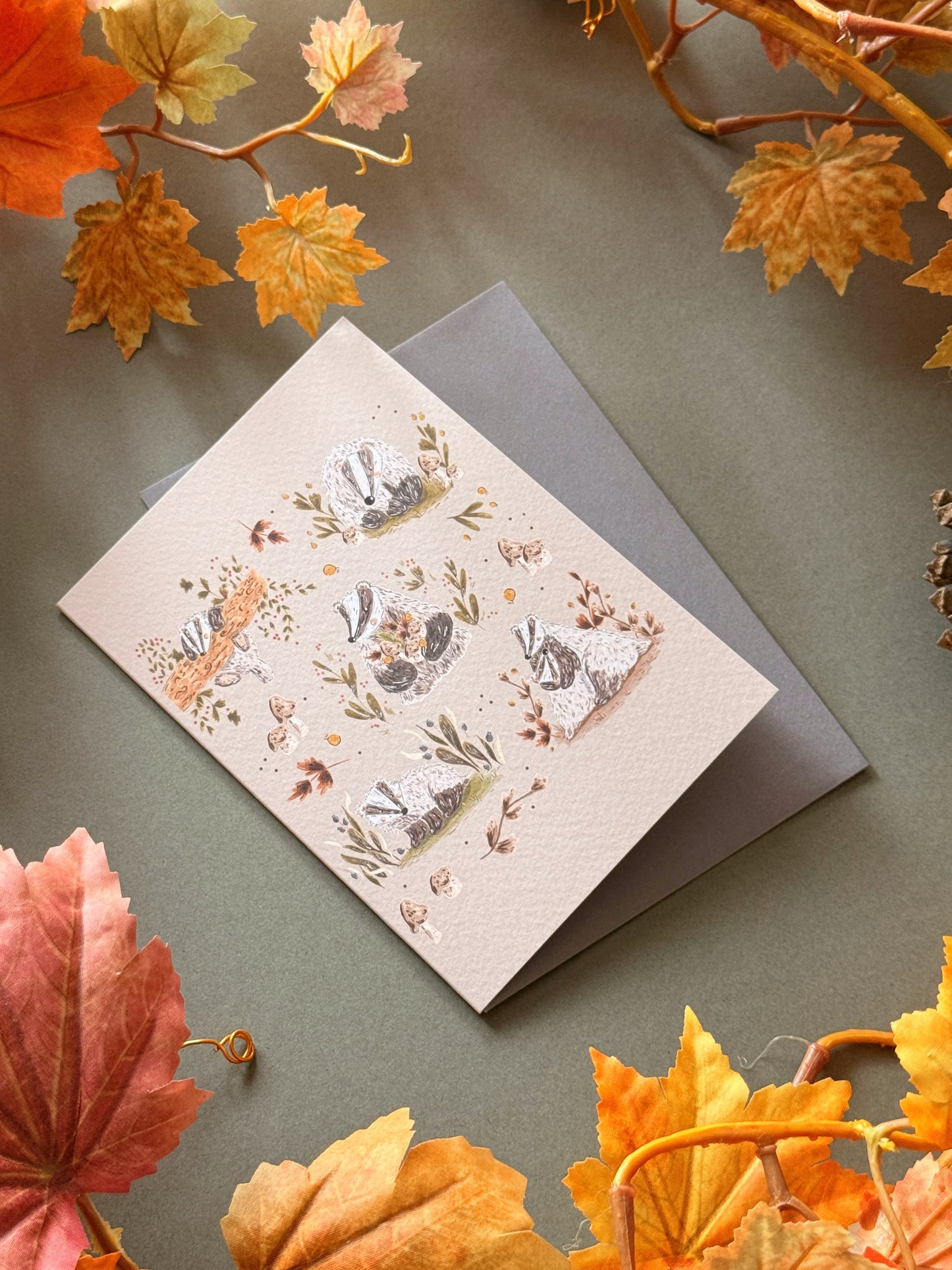 Woodland Badger Card