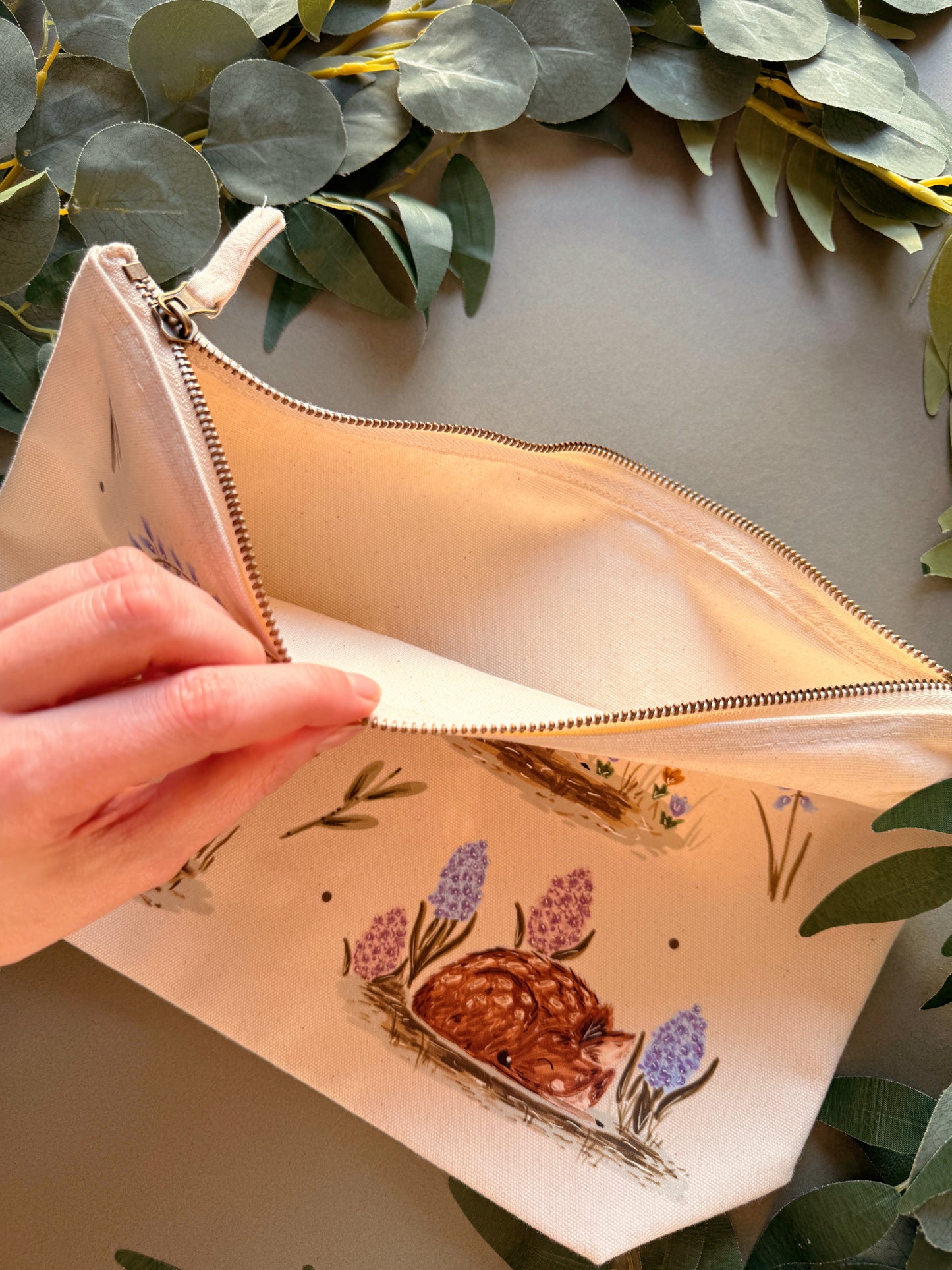 Spring Deer Zip Bag