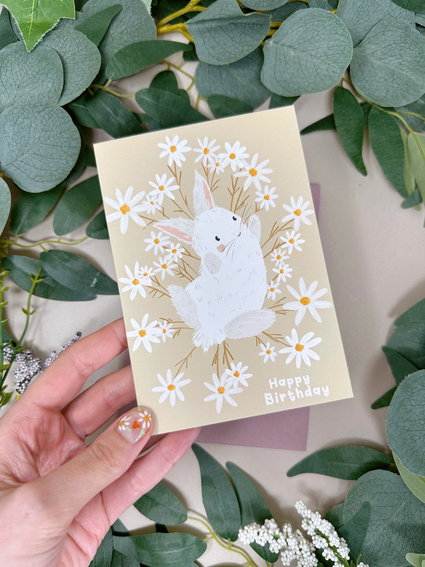 Daisy Rabbit Birthday Card