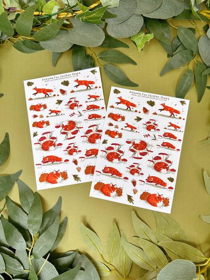 Autumn Fox Sticker Sheet