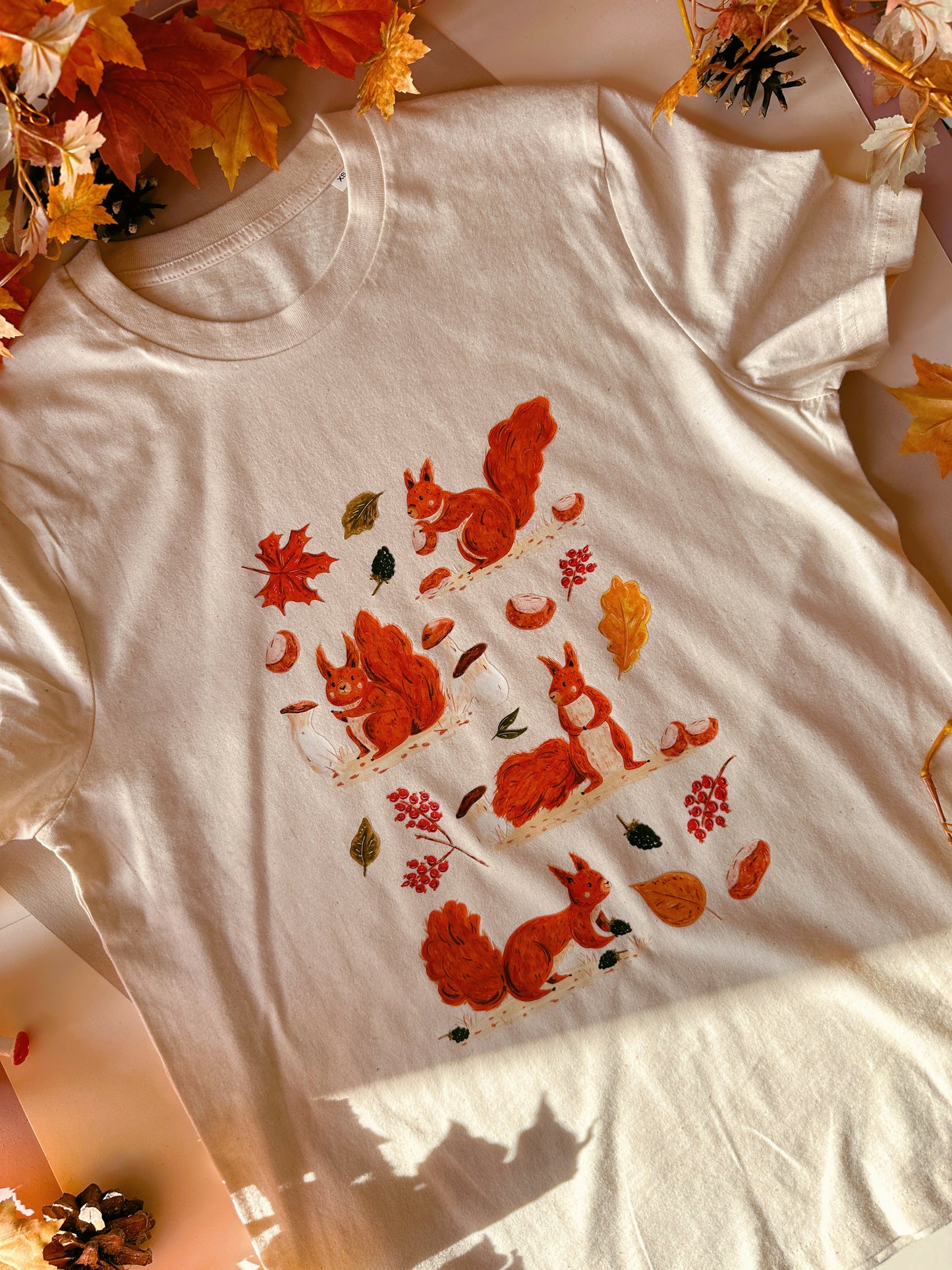 Autumn Red Squirrel T-Shirt - Organic Cotton