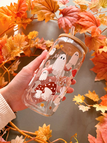 Mushroom Ghost Glass Tumbler