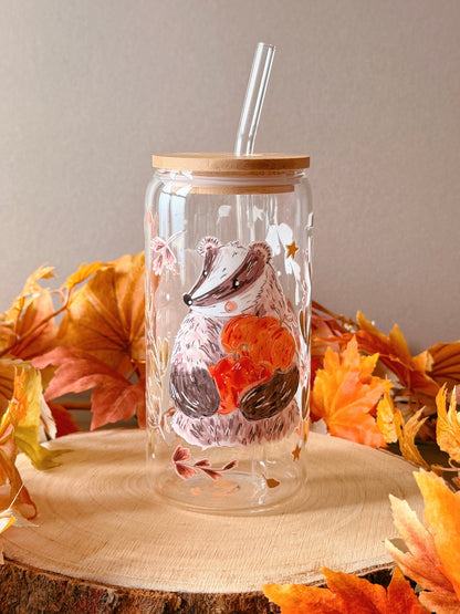 Witch pumpkin Badger Glass Tumbler