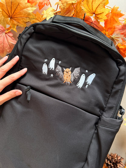 Bat Ghost Embroidered Backpack