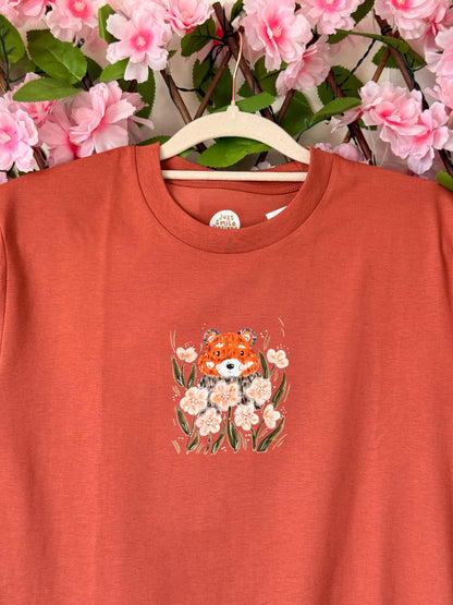 Pansy Red Panda T-Shirt - Organic Cotton