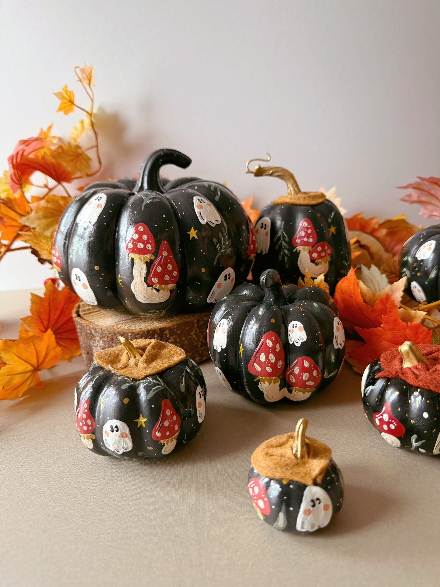 Mushroom Ghost Pumpkins