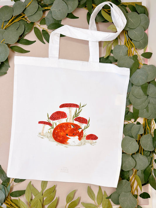 Mushroom Fox Tote Bag