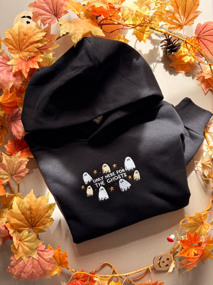 Only Here For The Ghosts Hoodie - Embroidered