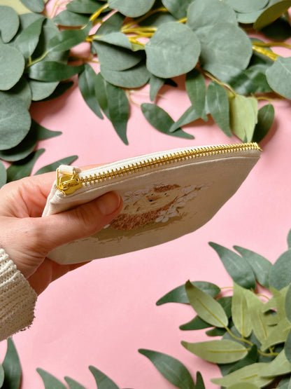 White Sakura Hedgehog Purse