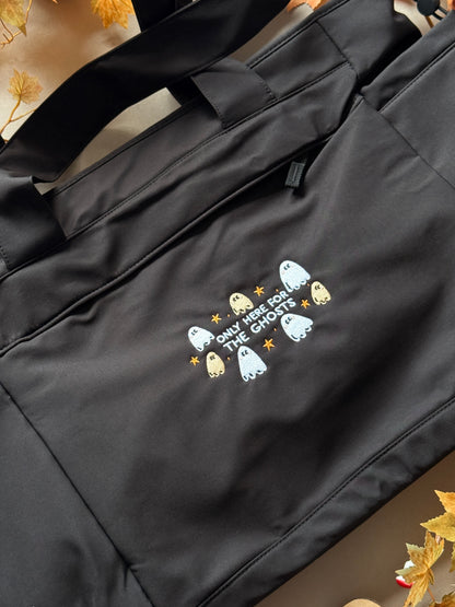 Only Here For The Ghosts Embroidered Weekender Tote