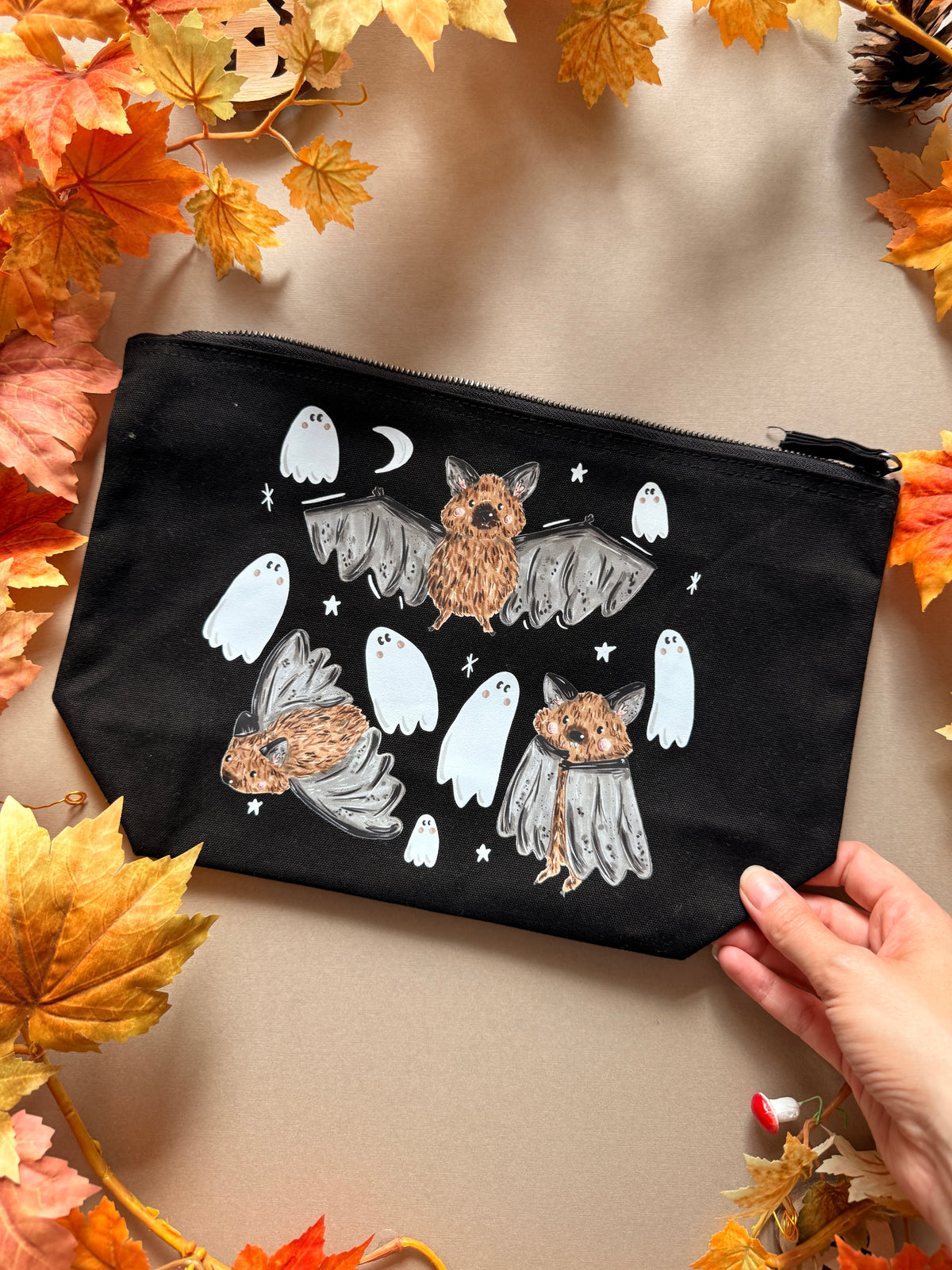 Bat ghost Zip Case