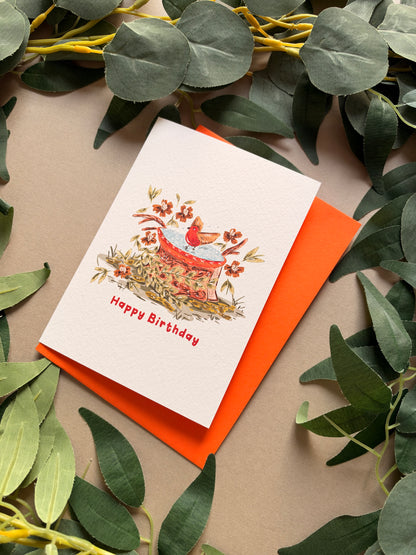 Garden Robin Birthday Card
