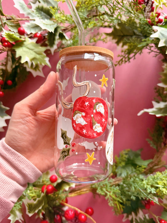 Christmas Baubles Glass Tumbler