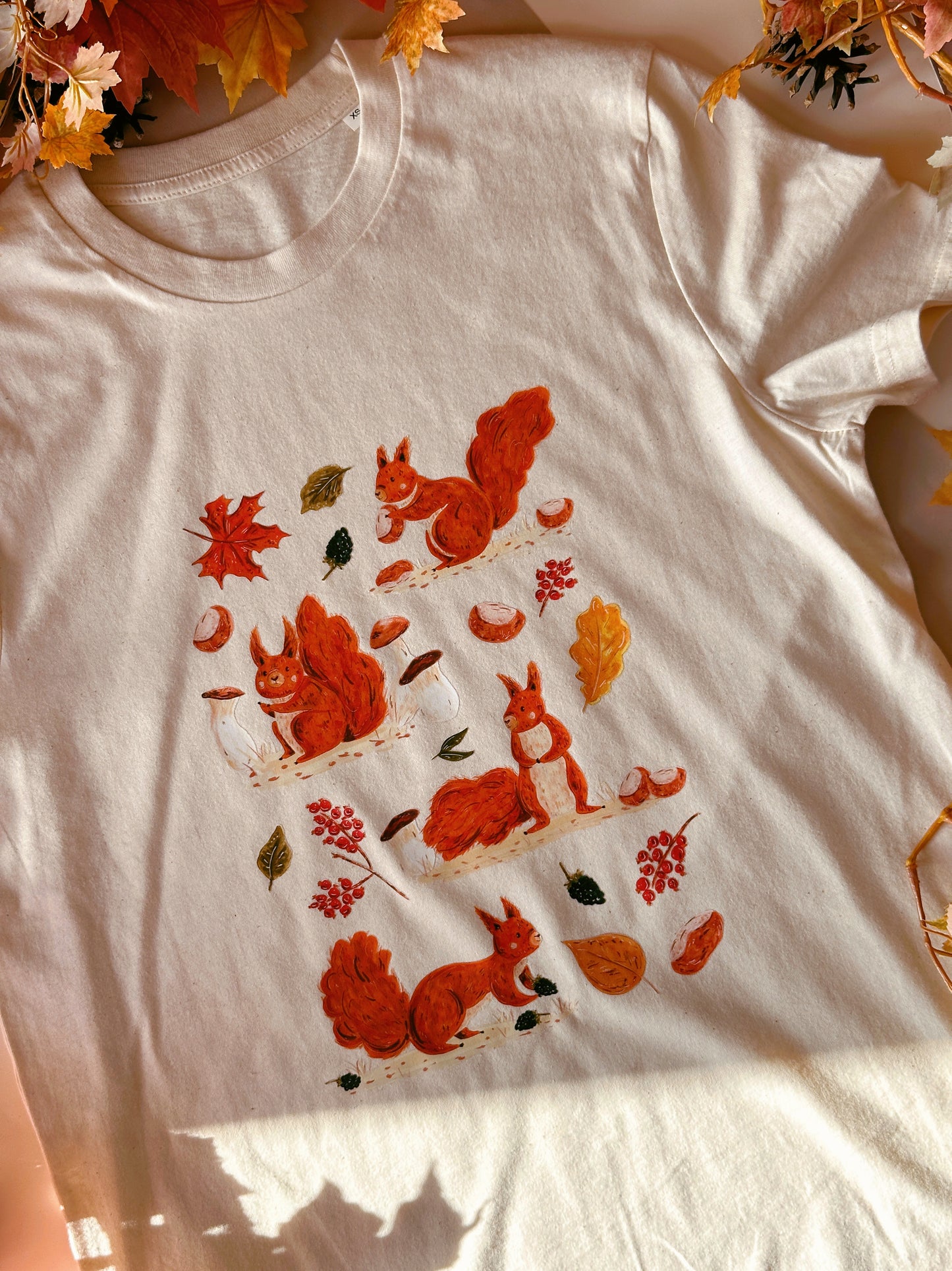 Autumn Red Squirrel T-Shirt - Organic Cotton