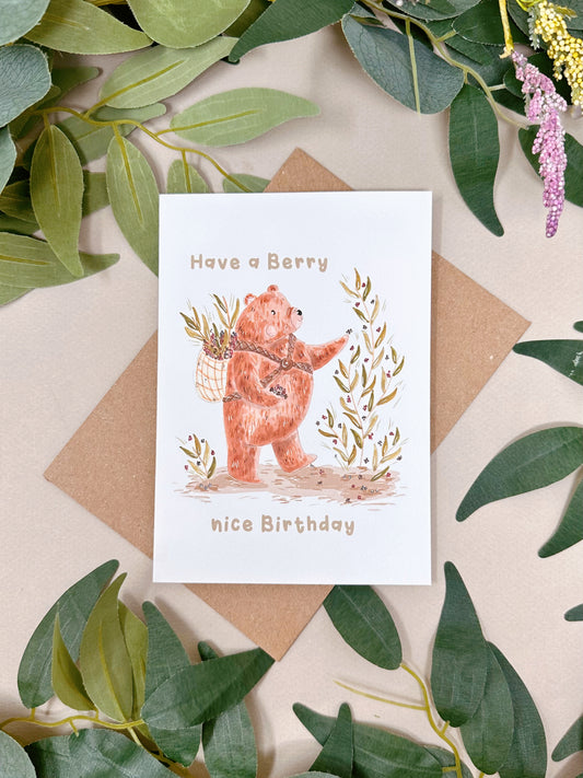 Berry Bear Birthday Card