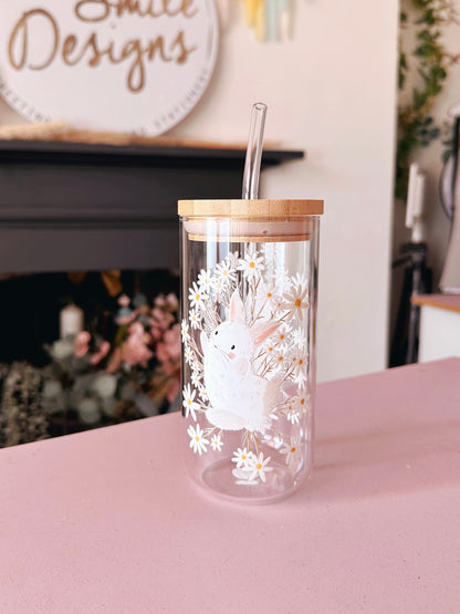 Daisy Rabbit Glass Tumbler