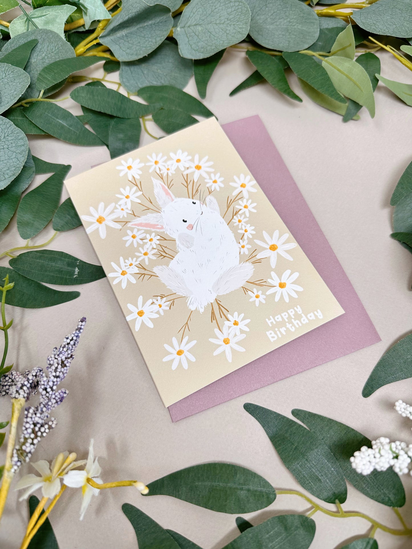 Daisy Rabbit Birthday Card