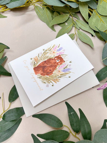 Botanical Bear Engagement Card