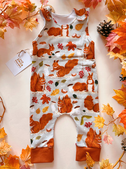 Autumn Red Squirrel Romper