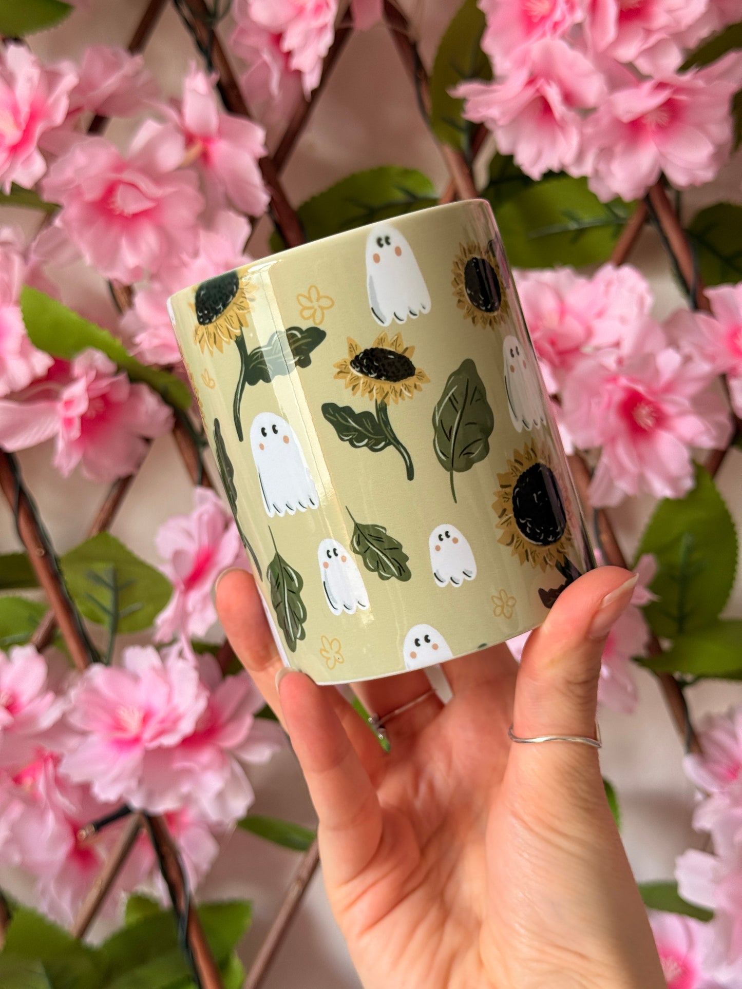 Sunflower Ghost Ceramic Mug