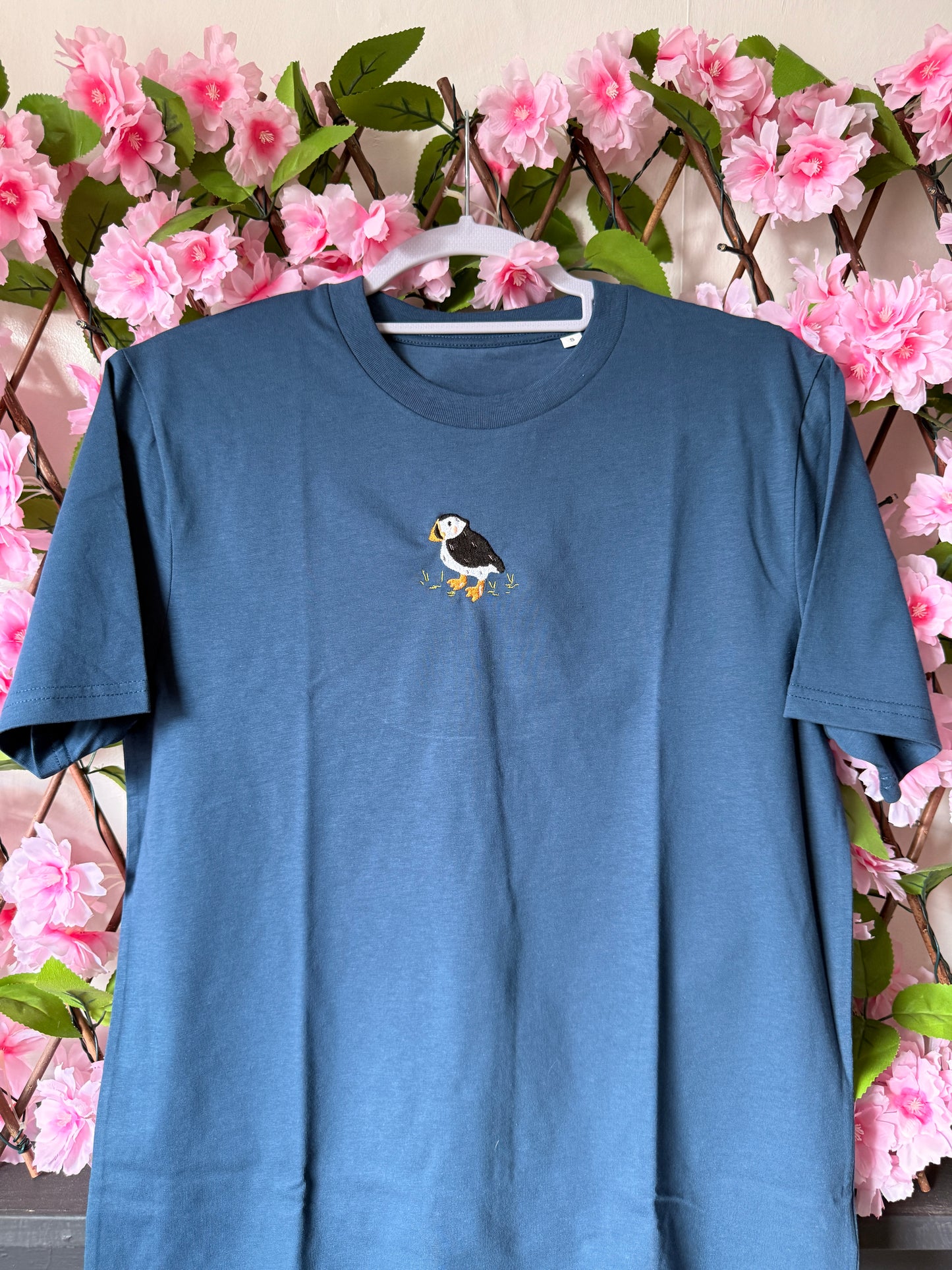 Puffin Embroidered T-Shirt - Organic Cotton