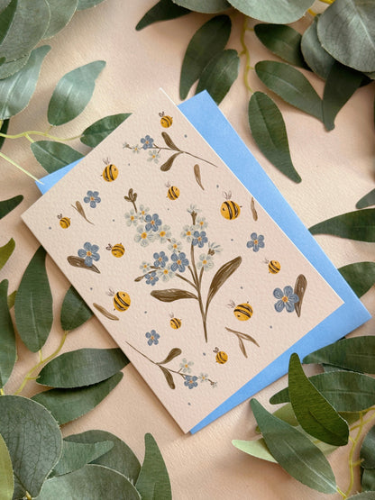 Bee Forget Me Not Card