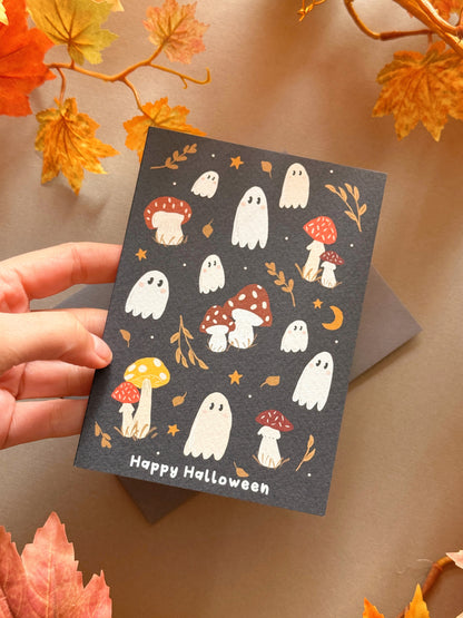 Mushroom Ghost Halloween Card