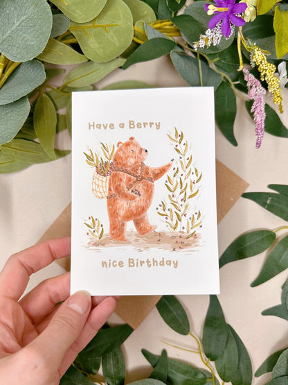 Berry Bear Birthday Card