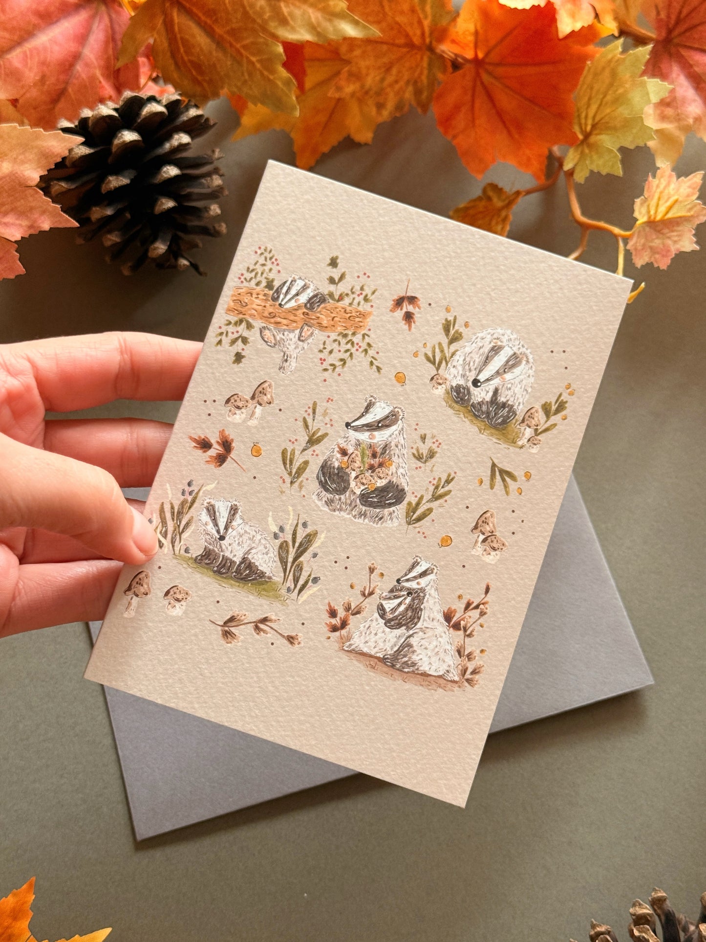 Woodland Badger Card
