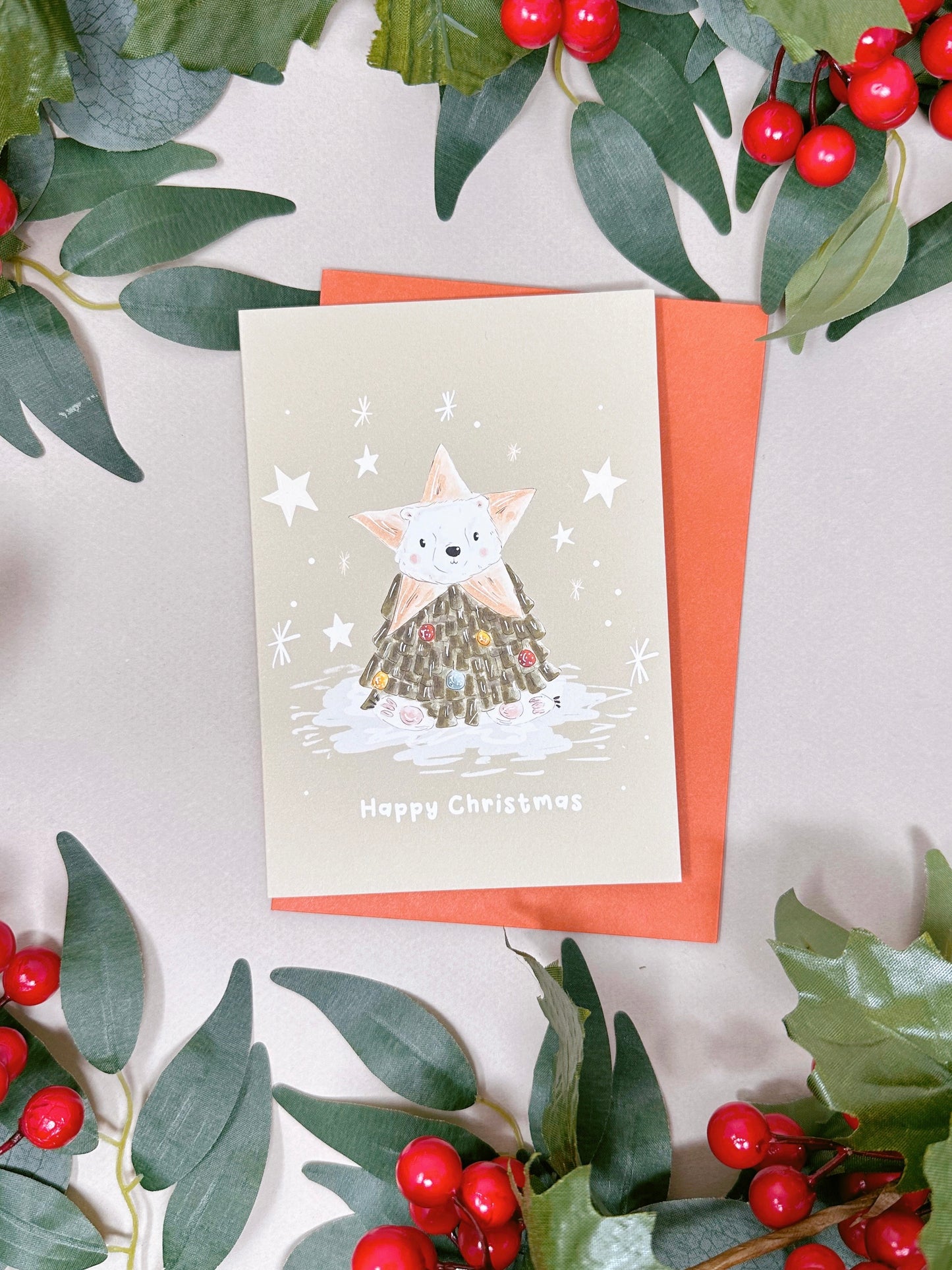 Polar Bear Tree Christmas Card