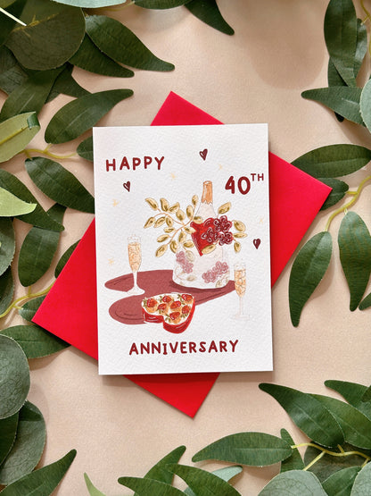 40th Wedding Anniversary Card