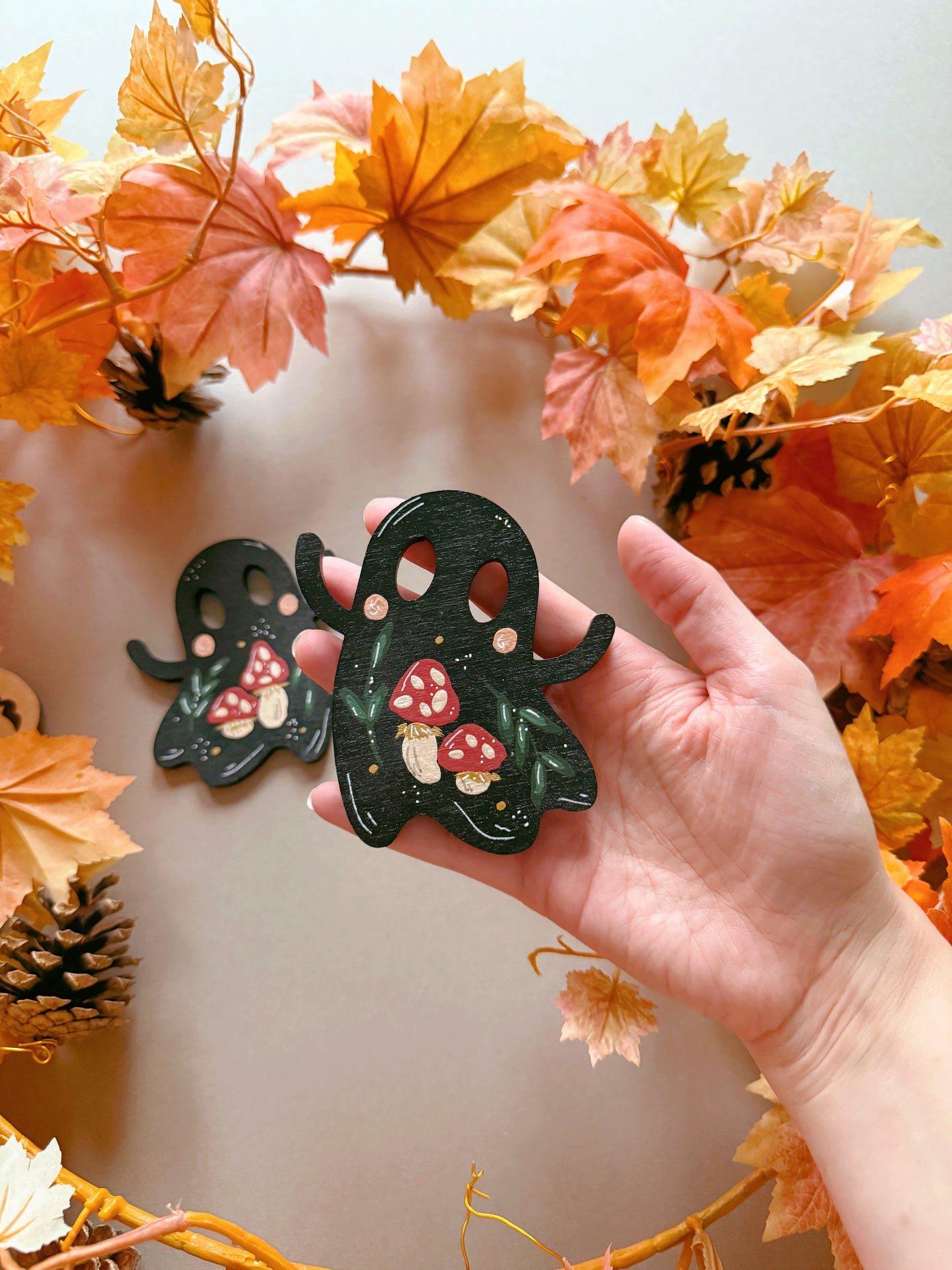 Wooden Ghost Decoration