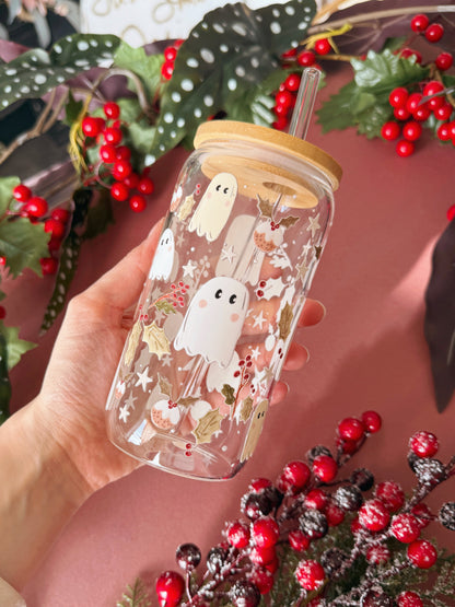 Ghost Christmas Glass Tumbler