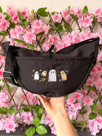 Ghost Embroidered Crossbody Bag