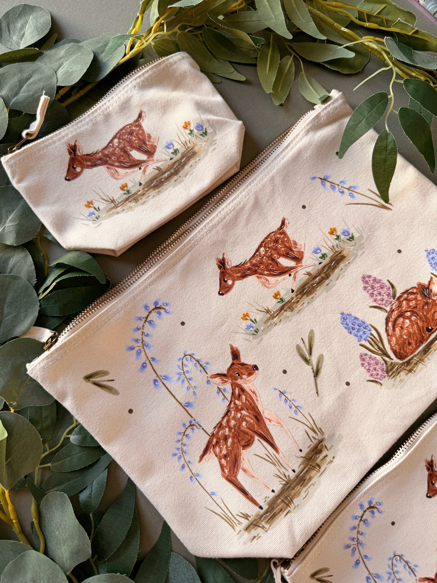 Spring Deer Zip Bag