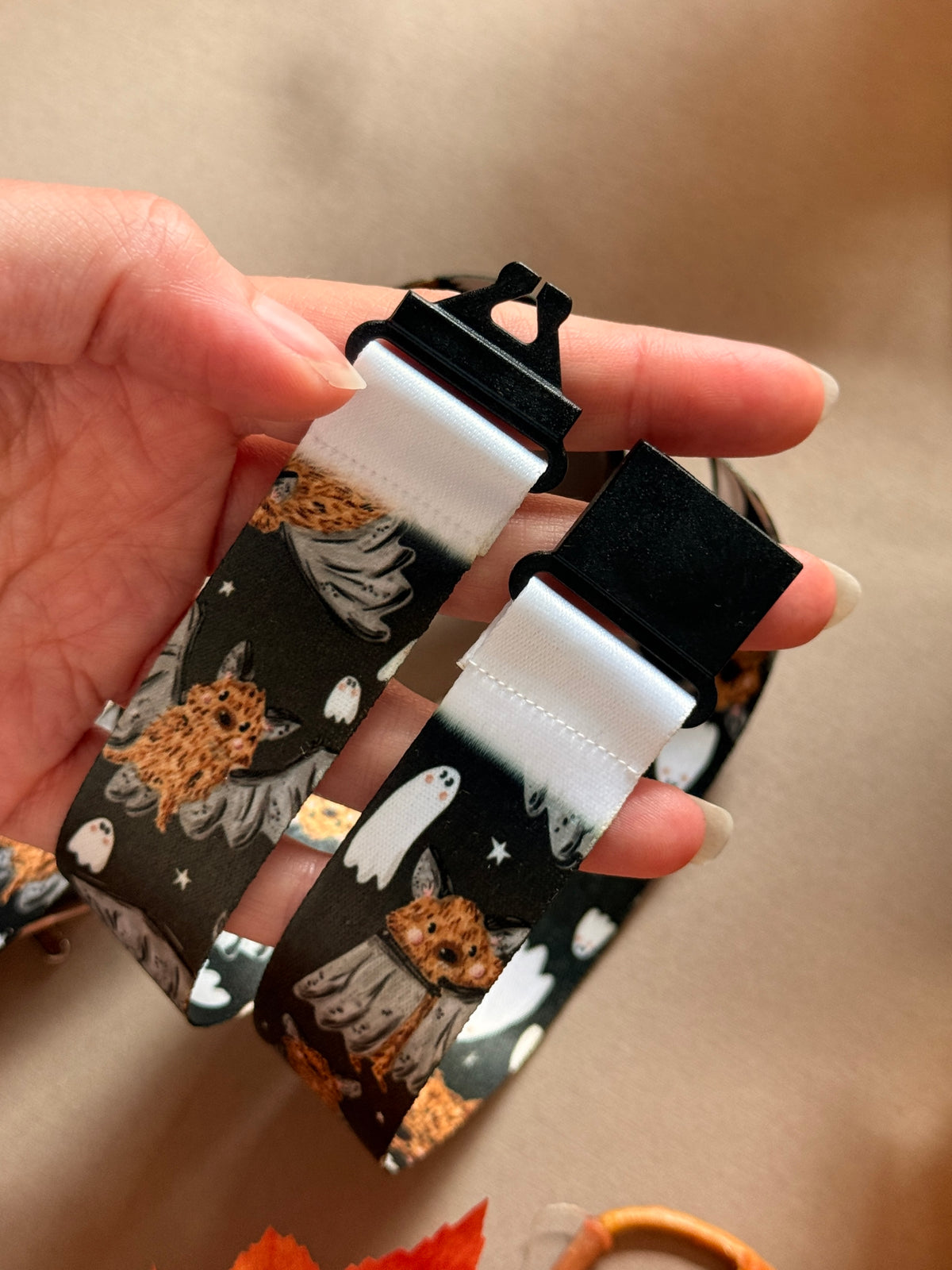 Bat Ghost Lanyard - Black