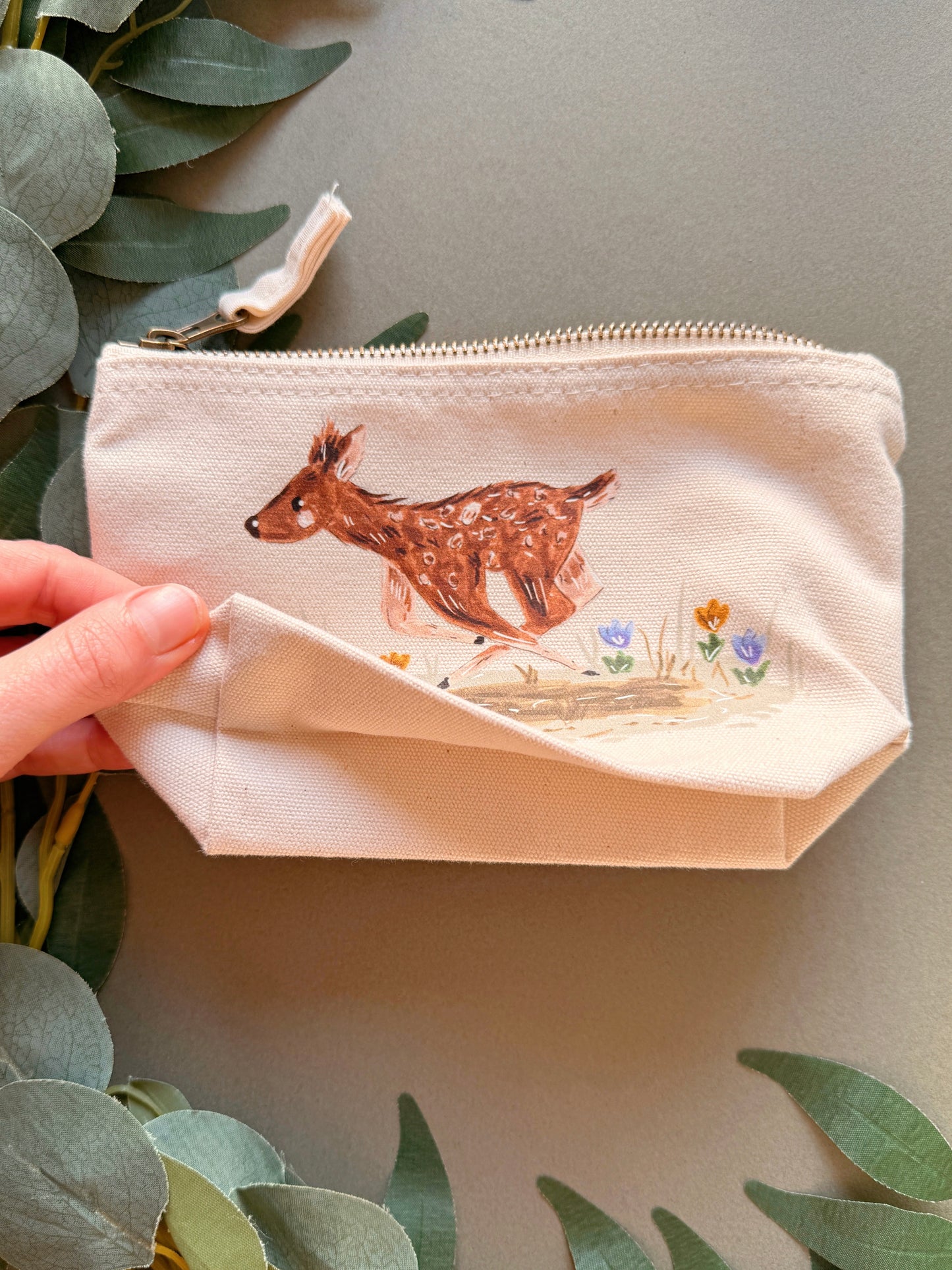 Spring Deer Zip Bag