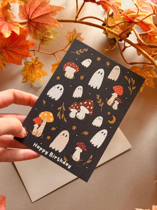 Mushroom Ghost Birthday Card