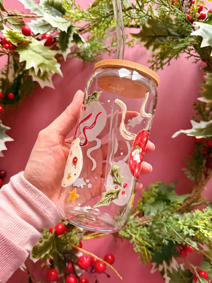 Christmas Baubles Glass Tumbler