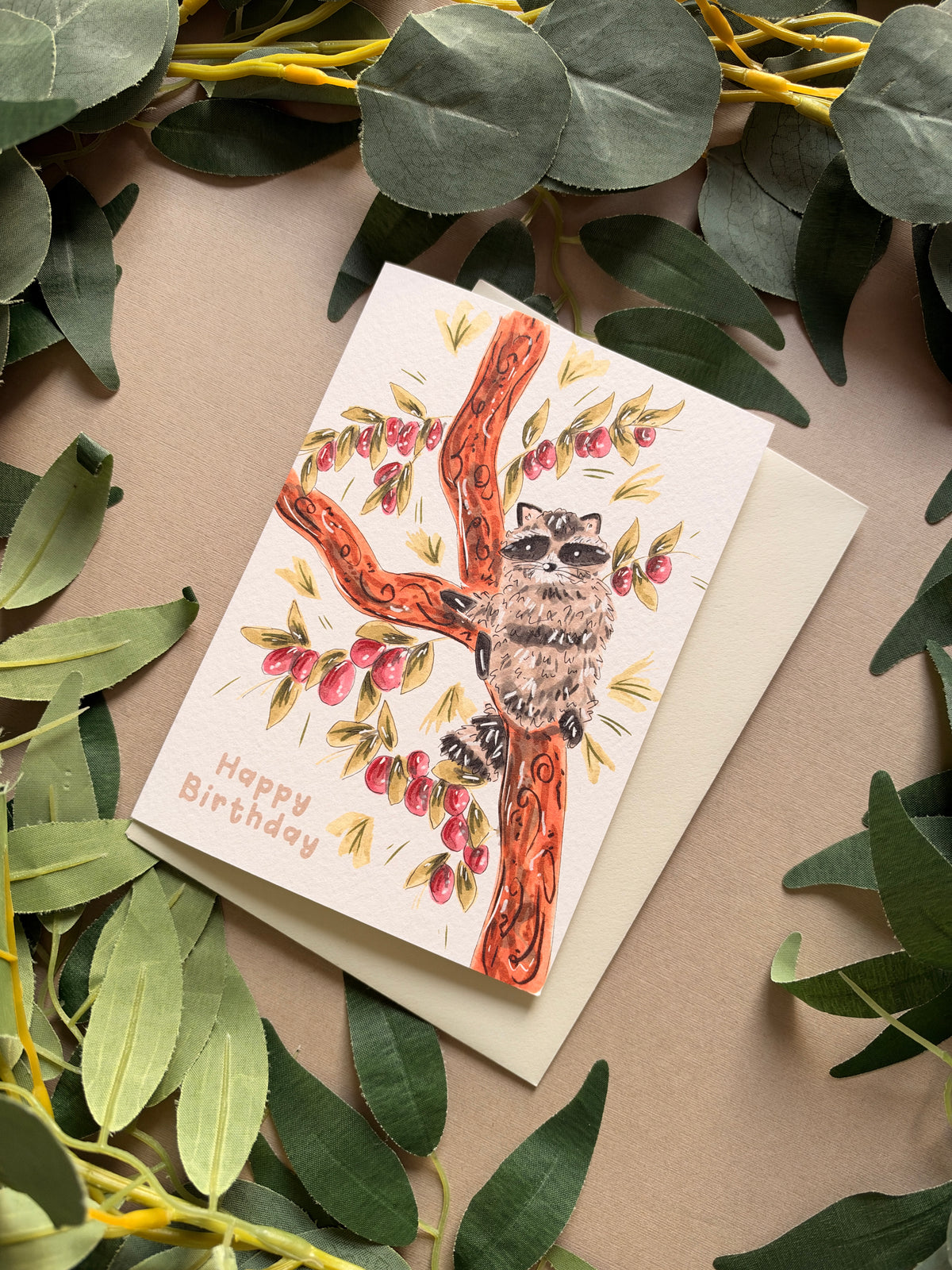 Raccoon Birthday Card